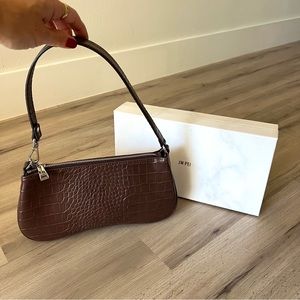JW PEI Eva Should Bag Brown Crocodile